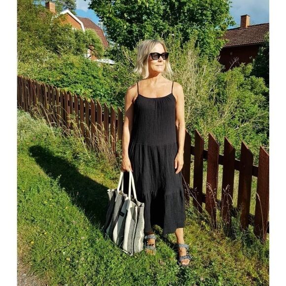 Summer Dress Midi Crinkle Cotton - Picture 7 of 7